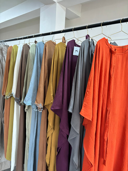 Women Kaftan Adjustable Waist Rope Long Dresses